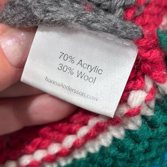 Hanna Andersson Knit Sweater Coat Faux Fur Collar Gray Multi Stripe 130 (8–10) - Picture 6 of 8